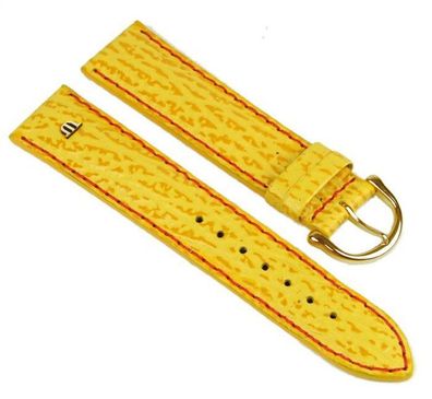 Maurice Lacroix Ersatzband Kalbsleder mit Hai-Optik Gelb/Rot 20mm