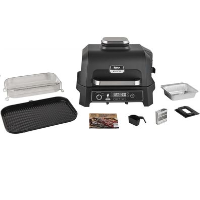 Ninja Woodfire Pro XL Elektrogrill mit Smoker-& Heißluftfritteuse