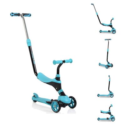 B-Ware Byox Kinderroller Tristar 3 in 1 Roller Rutscher Schiebestange blau