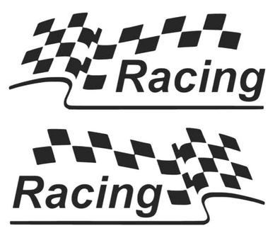 Racing Sport Auto Aufkleber 2x, Links + Rechts, 14x5cm, Racing , Sticker Auto Tuning