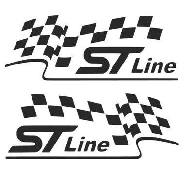 ST Line Sport Auto Aufkleber 2x, Links + Rechts, 14x5cm, Racing , Sticker Auto Tuning