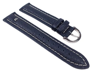 Maurice Lacroix Uhrarmband Leder Tiago Dunkelblau / Naht hell 20mm