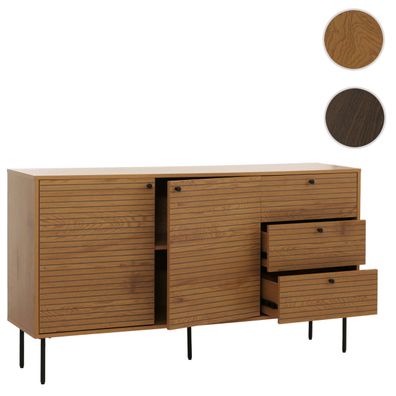 Kommode HWC-N78, Sideboard, 3 Schubladen, skandinavischer Stil Metall Holz Melamin