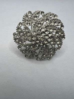 2486 Vintage Leerer Rhodium Schalhalter zum Befüllen mit Ceralun oder Swarovski Krist