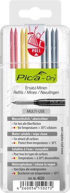 Pica Dry Ersatzminen Basis Set 4 x Graphit 2 x Rot 2 x Gelb