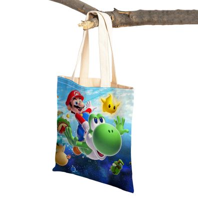 Super Mario Beutel Yoshi Tasche 3D Motiv Jute Tüte