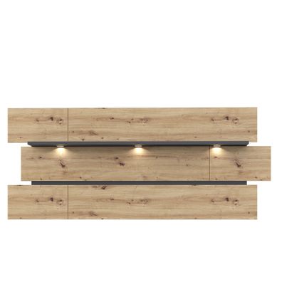 Wandpaneel Leone 11 Artisan Oak Nb. 196x83x22 cm Wandregal Regal LED