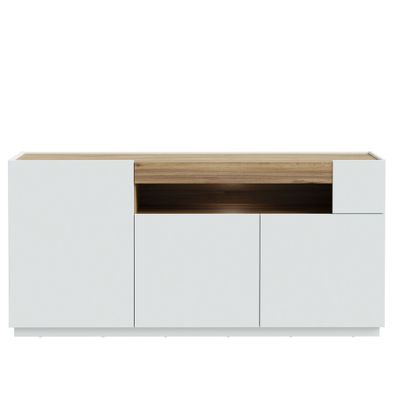 Sideboard Levin 3 Secret Grey 180x86x42 cm Kommode Wohnzimmer LED