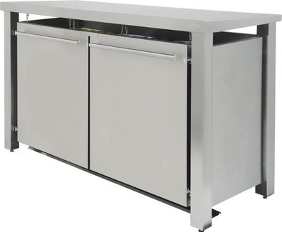Mülltonnenverkleidung Typ-ED, 3x 240l, Türfarbe Edelstahl Pultdach - Edelstahl