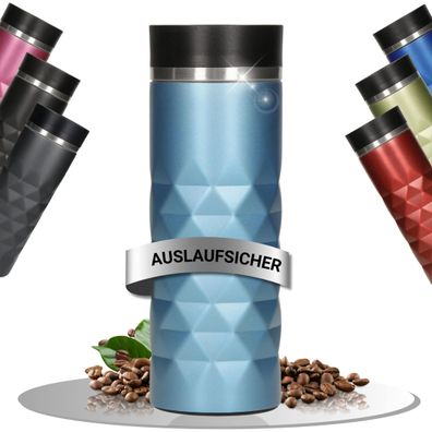 Edelstahl Thermobecher Diamond auslaufsicherer Kaffeebecher für heißes und kühles