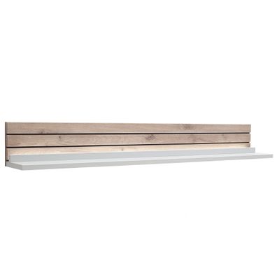 Wandboard Laska 8 Modern White 150x19x20 cm Wandregal Regal LED