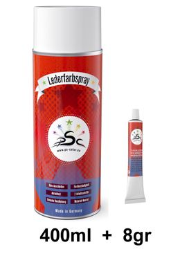 Set 2 : 400ml Lederfarbe Seidengrau RAL 7044 & 8gr Flüssigleder Tube