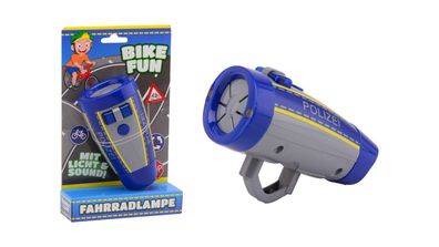 Bike Fun - Fahrradlampe Polizei - mit Blaulicht und Sound