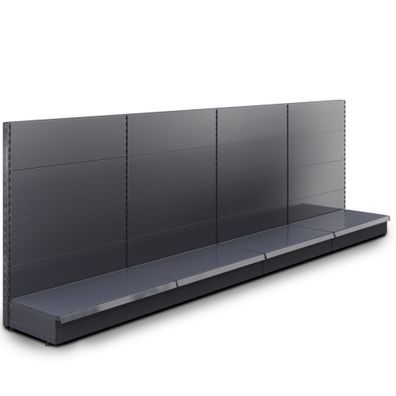 Brooklyn | Gondel Wandregal | B400xH135cm | Komplett Set | Verkaufsregal, Ladenregal
