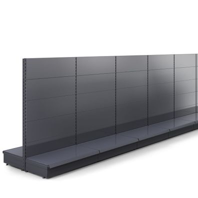 Brooklyn | Gondel Mittelraumregal | B2400xH165cm | Komplett Set | Mittelgondel, Verk