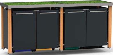 reinkeDESIGN | Mülltonnenhaus vierer, 4x240L | Typ H | Pflan Pflanzenwanne - Lärc
