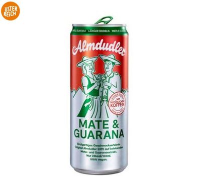 Almdudler Mate & Guarana mit natürlichen Koffein Vegan 0,33L -3 Stückzahlen