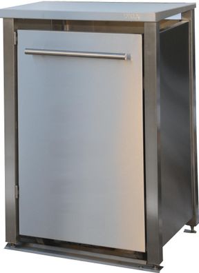 Müllbox Typ-MD, 1x 240l, Türfarbe Edelstahl Edelstahl - Pultdach