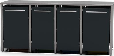 Mülltonnenbox Typ-MD, 2x 240l + 2x 120l, Türfarbe Anthrazit 2 x 240l + 2x 120l