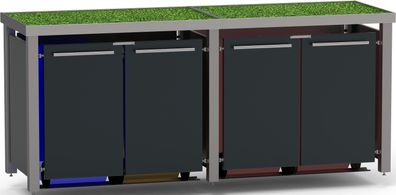 Mülltonnenhaus Typ-EW, 4x 120l, Türfarbe Anthrazit Pflanzenwanne - B-De