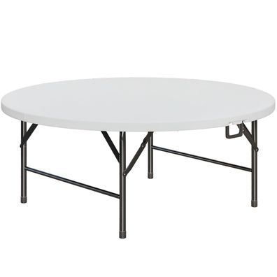 MIO | Partytisch | Ø 122 cm | Weiß | Klappbar | Rund | Party Klapptisch, Buffettisch