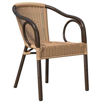 4er-Set ARGOS | Bistro Rattanstuhl | Hellbraun | Rattan | Stapelbar | Gastro Rattans