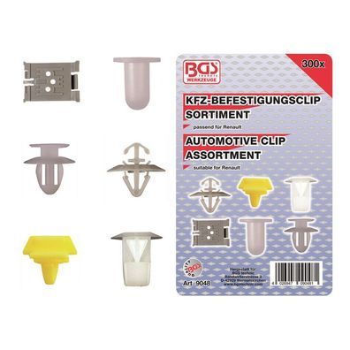 BGS-9048 | KFZ-Befestigungsclip-Sortiment für Renault, 300-tlg