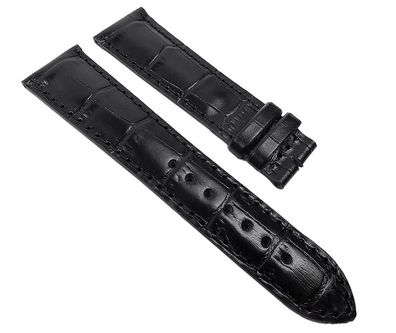Maurice Lacroix Miros > Uhrenarmband XL 22mm Leder schwarz Krokooptik