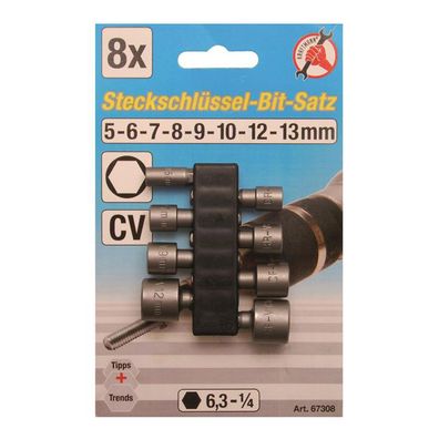 BGS-67308 I Steckschlüssel-Bit-Satz, 5 - 13 mm, 8-tlg