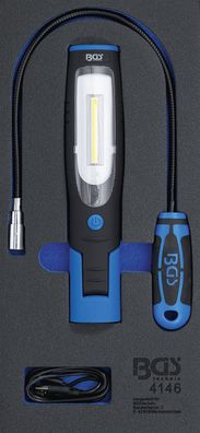 BGS-4146 | Werkstattwageneinlage 1/3: Handlampe und Magnetheberlampe | 3-tlg