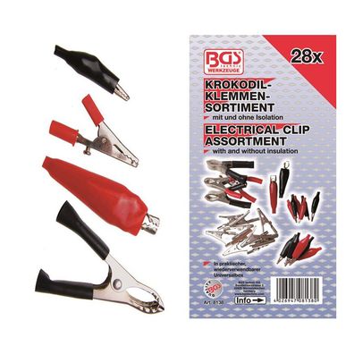 BGS-8138 | Krokodilklemmen-Sortiment, 28-tlg
