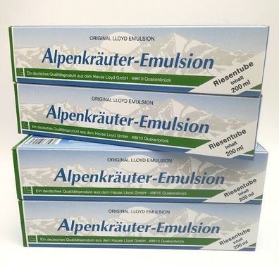 Alpenkräuter Emulsion Massage Salbe Creme Riesentube 4x 200ml