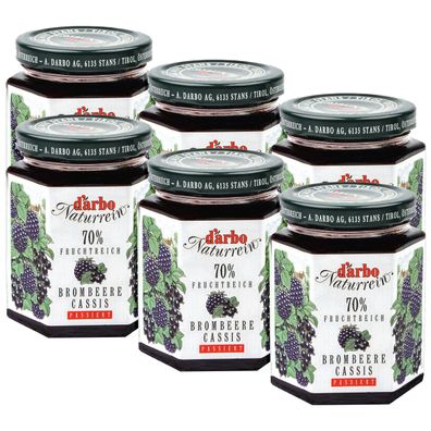 Food-United DARBO Fruchtaufstrich Brombeere Cassis schwarze Johannisbeere 6x 200g