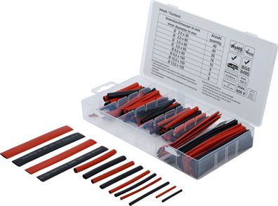 BGS-9404 | Schrumpfschlauch-Sortiment | rot / schwarz | 150-tlg