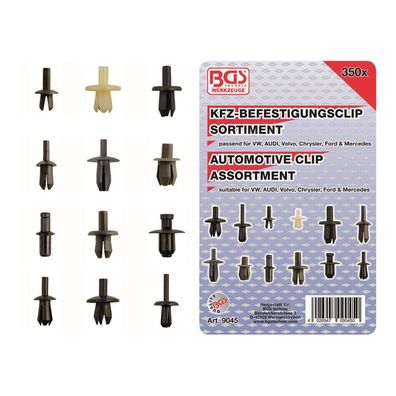 BGS-9045 | KFZ-Befestigungsclip-Sortiment für VW Audi Volvo Chrysler Ford & Merced