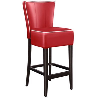 2er-Set American | Diner Barhocker | Rot | Leder | American Barhocker, American Dine
