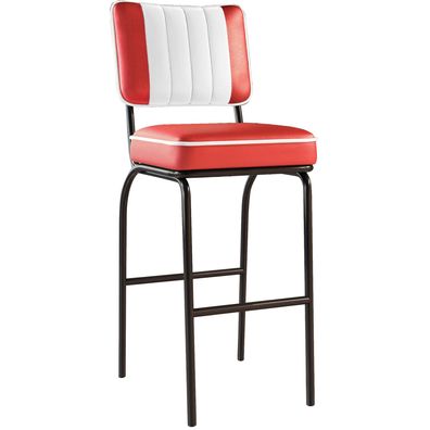 2er-Set DINER | Diner Barhocker | Rot | Leder | American Barhocker, American Diner B