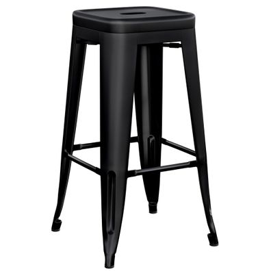 2er-Set California | Tolix Barhocker | Schwarz | Metall | Industrial Barstuhl, Indus