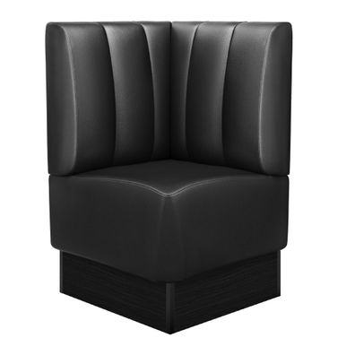 DENVER | Gastro Eckbank | B: 64 x 103 cm | Schwarz | Gestreift | Leder | Bistro Eck