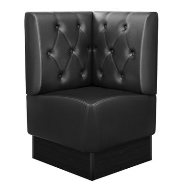 DENVER | Gastro Eckbank | B: 64 x 103 cm | Schwarz | Chesterfield Raute | Leder | B