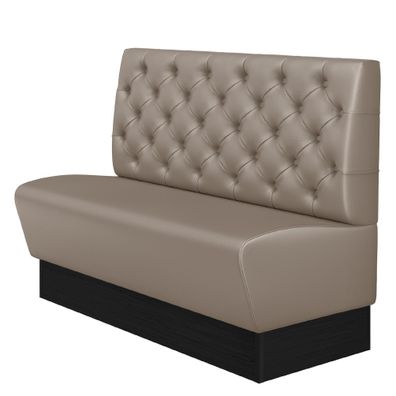 DENVER | Gastrobank | B: 120 x 103 cm | Taupe | Chesterfield | Leder | Gastro Sitzb