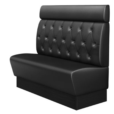 DENVER | Gastrobank | B: 120 x 128 cm | Schwarz | Chesterfield Raute | Leder | Gast