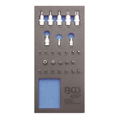 BGS-4097 | 1/3 Werkstattwageneinlage Bit-und Biteinsatz-Sortiment 27-tlg