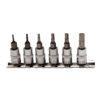 BGS-5151 | Bit-Einsätze, Innen-6-Kant, 6,3 (1/4), 1,5 - 6 mm