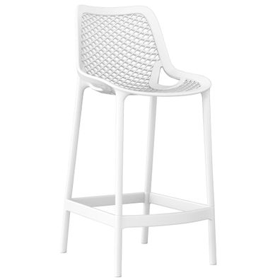 2er-Set KRABI | Kunststoff Barhocker | Weiß | Kunststoff | Terrassen Schalen Barhock