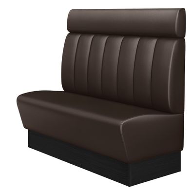 DENVER | Gastrobank | B: 140 x 128 cm | Braun | Gestreift | Leder | Gastro Sitzbank