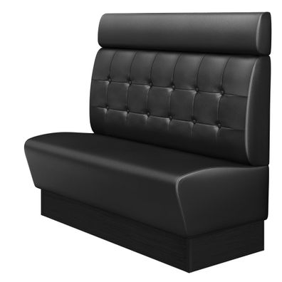 DENVER | Gastrobank | B: 120 x 128 cm | Schwarz | Chesterfield Button | Leder | Gas