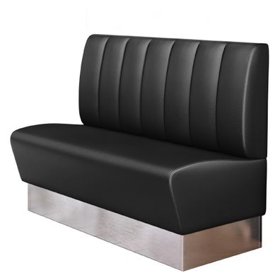 DALLAS | Gastrobank | B: 140 x 103 cm | Schwarz | Gestreift | Leder | Gastro Sitzba