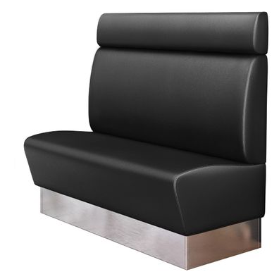 DALLAS | Gastrobank | B: 120 x 128 cm | Schwarz | Glatt | Leder | Gastro Sitzbank,