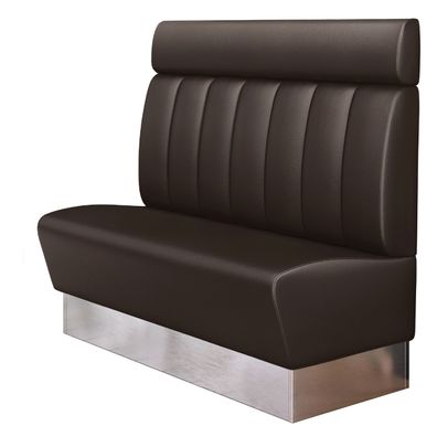 DALLAS | Gastrobank | B: 140 x 128 cm | Braun | Gestreift | Leder | Gastro Sitzbank